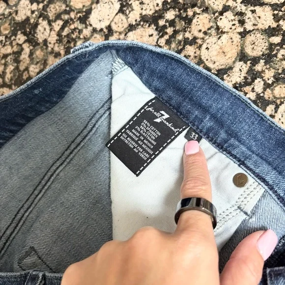 7 For All Mankind Jeans Mens Medium Wash Carsen Straight Leg Denim Size 33x33 - Picture 5 of 6